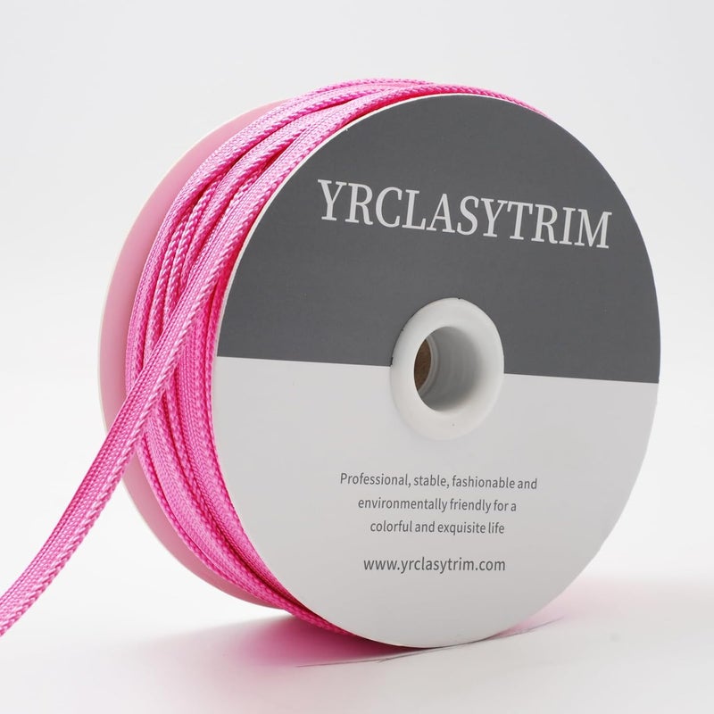 YRCLASYTRIM 0.35inch,(55Yards) Sewing Piping Trim,Shining Polyesterter Cord Trim,for Sewing Clothing,Hometextile, Decoration DIY Crafts Edge Piping Embellishments,30Colour (Pink) - Image 3